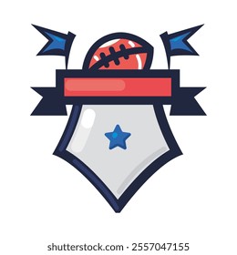 american football tournament stamp isolated