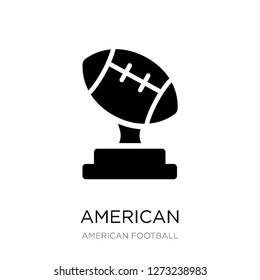 american football trophey icon vector on white background, american football trophey trendy filled icons from American football collection, american football trophey simple element illustration