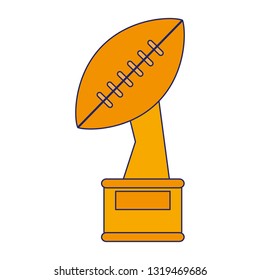 American football trophy cup blue lines