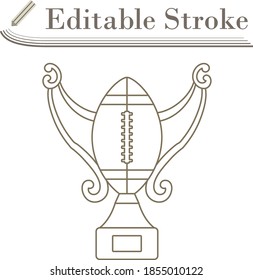 American Football Trophy Cup Icon. Editable Stroke Simple Design. Vector Illustration.