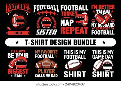 American football t-shirt design bundle