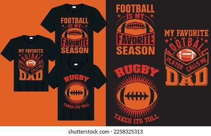 American football t-shirt design, Rugby t-shirt design typography vintage