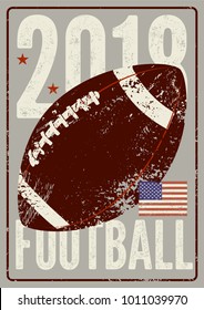 American football typographical vintage grunge style poster. Retro vector illustration.