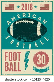 American football typographical vintage grunge style poster. Retro vector illustration.