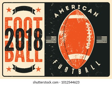 American football typographical vintage grunge style poster. Retro vector illustration.