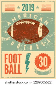 American Football typographical vintage grunge style poster. Retro vector illustration.