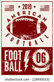 American Football typographical vintage grunge style poster. Retro vector illustration.