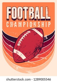 American Football typographical vintage grunge style poster. Retro vector illustration.