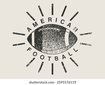 American Football typographical vintage grunge style poster or emblem design. Retro vector illustration.