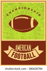 American football typographical vintage grunge style poster. Retro vector illustration.