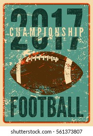 American football typographical vintage grunge style poster. Retro vector illustration.