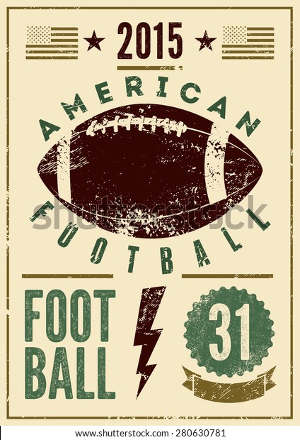 アメリカンフットボールのビンテージグランジスタイルのポスター レトロなベクターイラスト のベクター画像素材 ロイヤリティフリー
