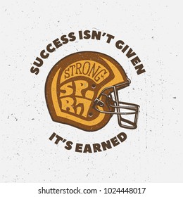 American football typography emblem for printing.