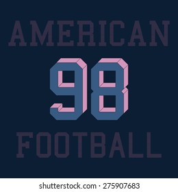american football typography, t-shirt graphics. Vector illustrat