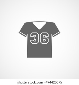 American Football Uniform Flat Icon On White Background