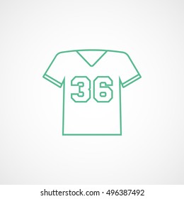 American Football Uniform Green Line Icon On White Background