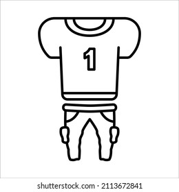 American Football Uniform Line Icon. Tracksuits And Pants. Suitable For American Football. Simple Design Editable. Design Template Vector