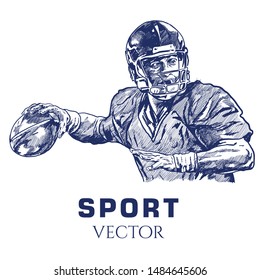 American Football vector. Hand sketch  sport vector