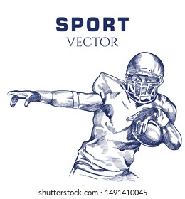 American Football vector. Hand sketch  sport vector