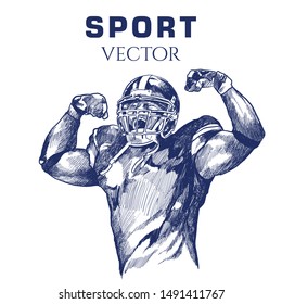 American Football vector. Hand sketch  sport vector