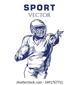 American Football vector. Hand sketch  sport vector