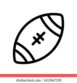 American football vector icon, rugby ball symbol. Simple, flat design for web or mobile app