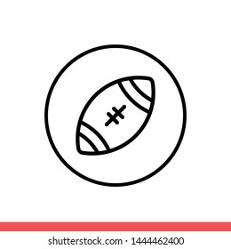 American football vector icon, rugby symbol. Simple, flat design for web or mobile app