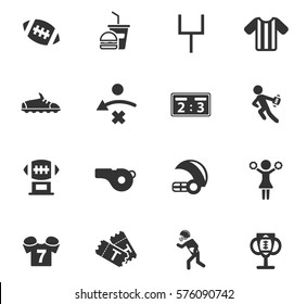 american football vector icons for user interface design