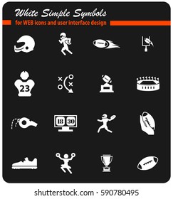 american football vector icons for user interface design