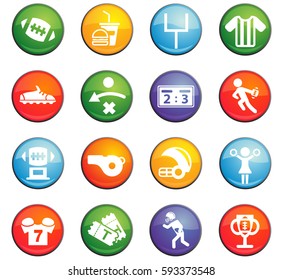 american football vector icons for user interface design