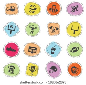 american football vector icons for web and user interface design