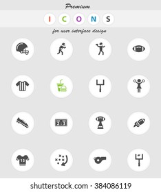 American football vector icons for web sites and user interface