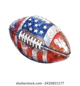 american football vector illustration in watercolour style