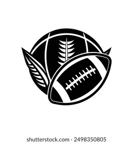 American football vector logo icon silhouette black and white color 