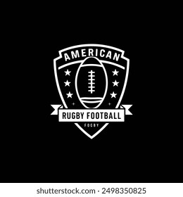 American football vector logo icon silhouette black and white color 