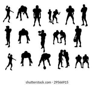 american football vector silhouettes