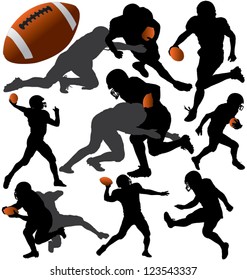 American Football Vector Silhouettes. Layered. Fully Editable.