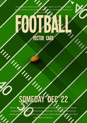 American Football Vector Template Flyer With Copy Space