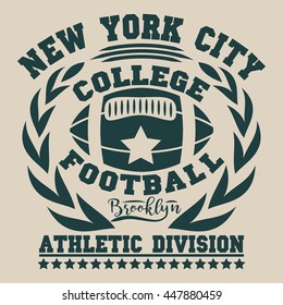 american football, vintage ,college, sports graphics for t-shirt