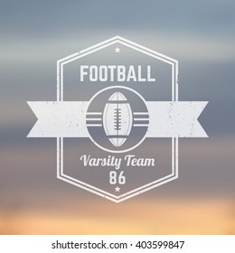 American football vintage logo, emblem, badge, t-shirt design, vector illustration