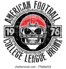 American football - Vintage vector print for boy sportswear in custom colors