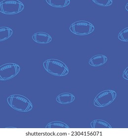 American football wallpaper design vector image. Repeating tile background of rugby balls seamless pattern texture