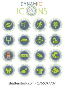 american football web icons with dynamic lines for animation for user interface design