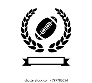 american football with wheat retro badge logo