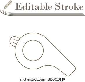 American Football Whistle Icon. Editable Stroke Simple Design. Vector Illustration.