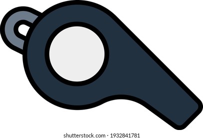 American Football Whistle Icon. Editable Outline With Color Fill Design. Vector Illustration.