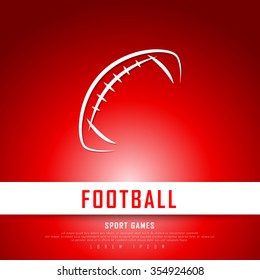 American Football White Red Freehand Sketch Graphic Design Vector Illustration EPS10
