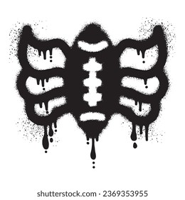 American football wing graffiti with black spray paint