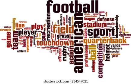 American football word cloud concept. Vector illustration