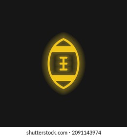American Football yellow glowing neon icon